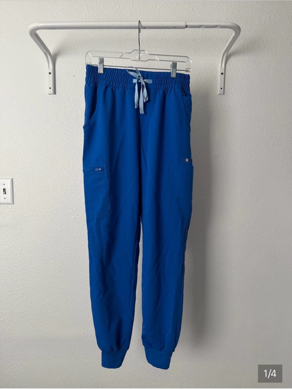 Figs women’s Royal Blue Uman Jogger Pants with Light Blue Drawstring